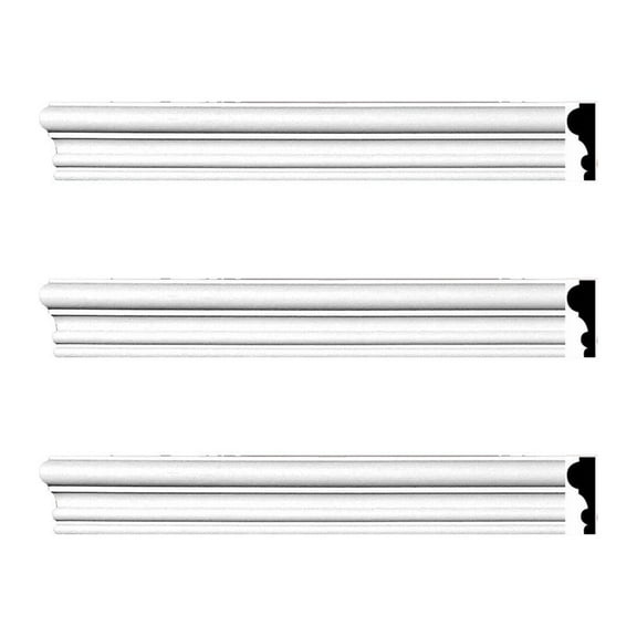 Renovators Supply Crown moulding White Urethane 1 5/8" H Amherst Simple Pack of 3