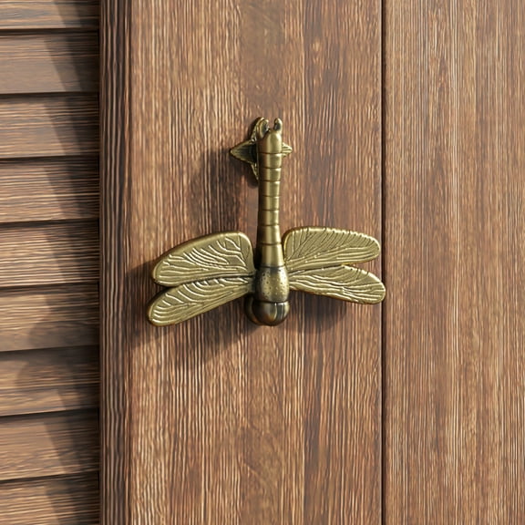 Renovators Supply Door Knockers for Front Door 4.8" Antique Brass Dragonfly Shaped Door Knocker w/Screws