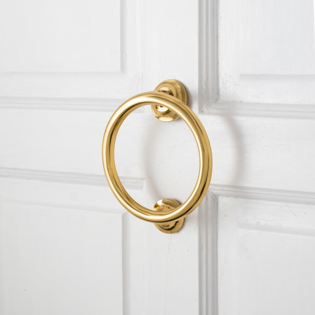 Lacquered Brass 5" Round Ring Door Knocker