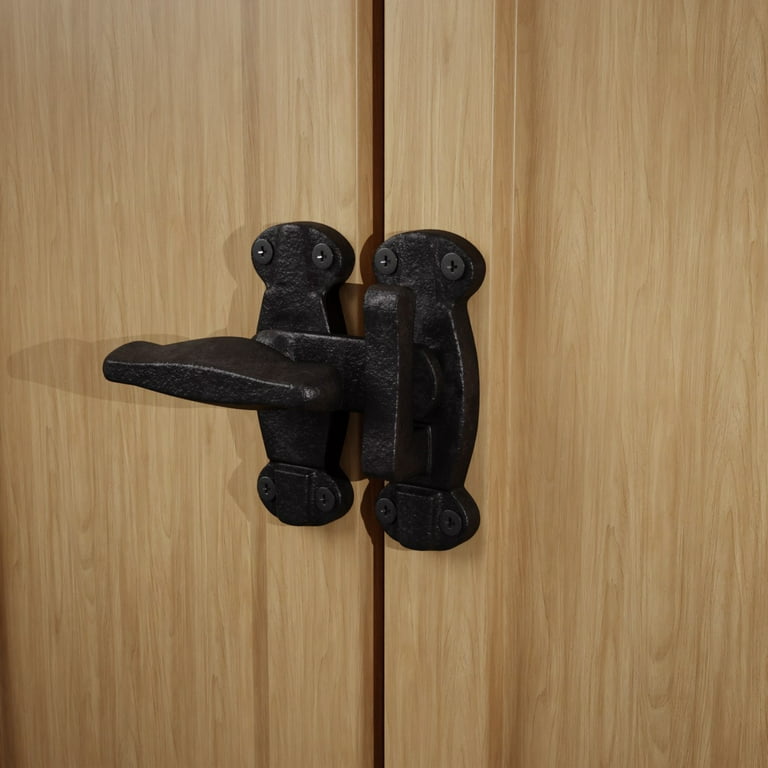 Renovators Supply Door Latch 2 Black Wrought Iron Latch Latch Lock for  Cabinets/Windows w/Screws 