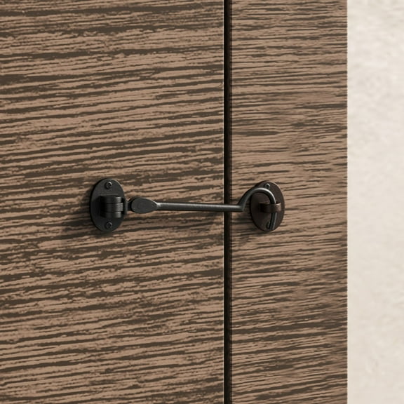 Renovators Supply Door Latch Lock 4" Hook Brass Swivel Style Hook and Eye Latch for Door in Oil Rubbed Bronze Finish w/Screws