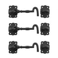 thumbnail image 1 of Renovators Supply Door Latch Lock 5.5" Black Wrought Iron Hook and Eye Latch for Door w/Screws Pack of 3, 1 of 12