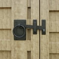 thumbnail image 1 of Renovators Supply Door Lock Latch 6.5" Black Wrought Iron Gate Latch Garage Barn Door Lock w/Screws Pack of 2, 1 of 16