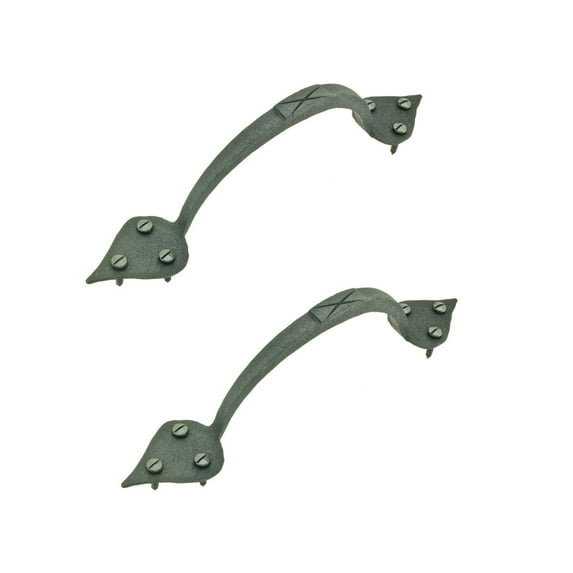 Renovators Supply Door Pulls Black Rustic Door Handles 7" Length Door Hardware D Shape Door Handles Door Pulls Cast Iron Door and Kitchen Pulls Pack of 2