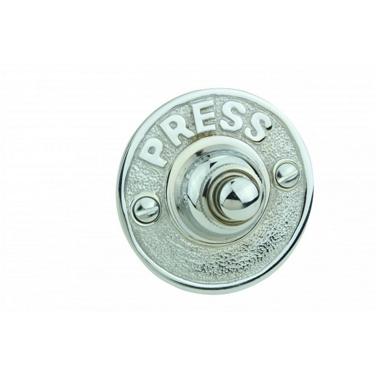 Renovators Supply Doorbell Button Chrome Over Brass Embossed PRESS