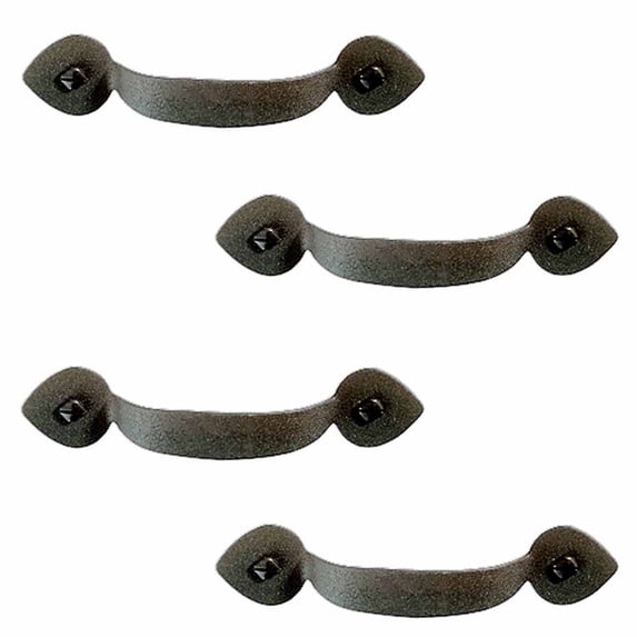 Renovators Supply Drawer Pulls Heart Wrought Iron Rustproof Finish 3 1/2" Boring