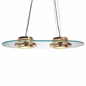 Renovators Supply Elegant Kitchen Halogen Ceiling Pendulum Hung Double Lights Bright Brass Housing