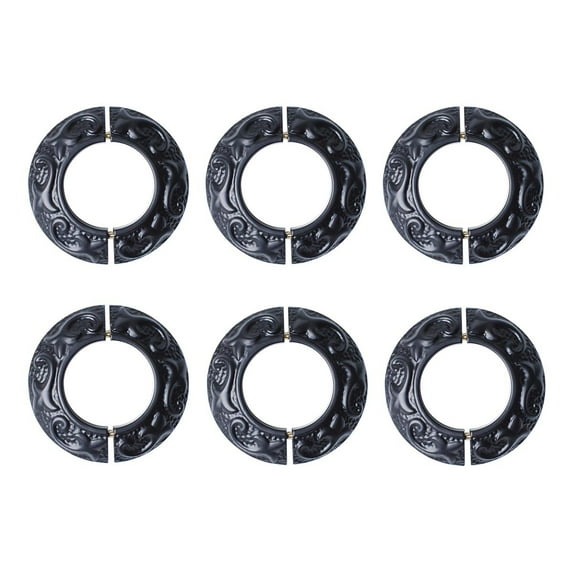 Renovators Supply Escutcheon Plate 3.25" OD Aluminum Escutcheon Lacquered Black Finish Radiator Flange Pack of 6