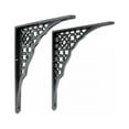 thumbnail image 1 of Renovators Supply Floating Shelf Brackets Pair 7" x 8-3/4" Black Aluminum Victorian Brackets for Shelves w/Screws, 1 of 6