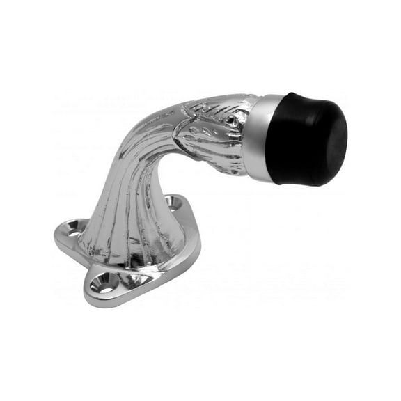 Renovators Supply Floor Mount Door Bumper Chrome-Plated Brass Romanesque
