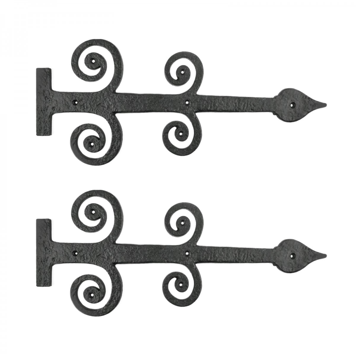 Black Wrought Iron 16" Decorative Dummy Strap Hinge