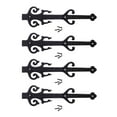 thumbnail image 1 of Renovators Supply Garage Door Decorative Hardware Poseidon Trident Design 12" Black Wrought Iron Rust Resistant Dummy Strap Hinge w/Screws, Pack of 4, 1 of 7