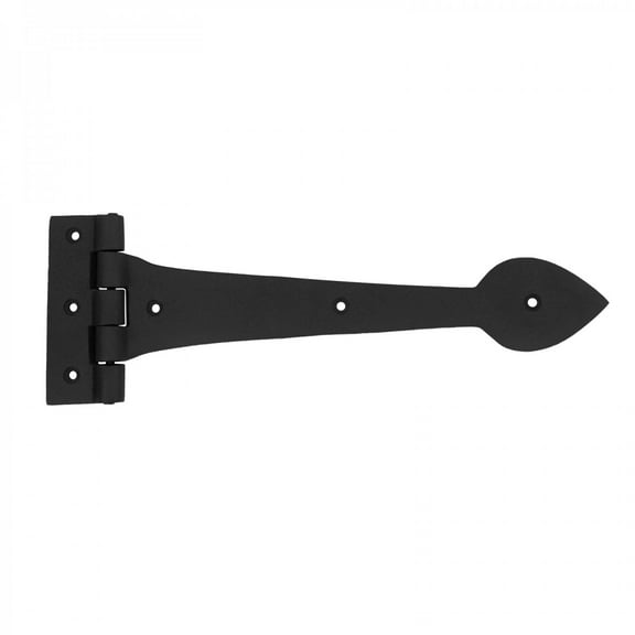 Renovators Supply Gate Hinges 12" Black Wrought Iron Spade Tip Strap Hinges for Gates and Doors w/Screws