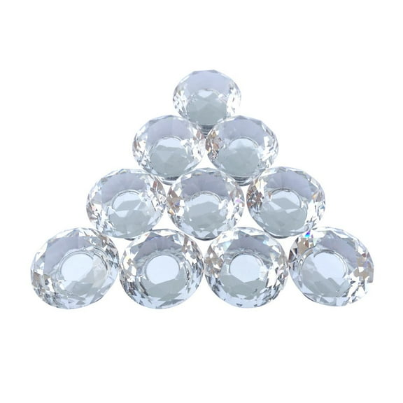 Renovators Supply Glass Kitchen Cabinet Knobs Diamond Pull Handles 1.18 x 1.18 x 1.18 In. Dresser Drawer Knobs 10 Pcs Per Pack Mushroom Kitchen Cabinet Furniture Knobs Pulls