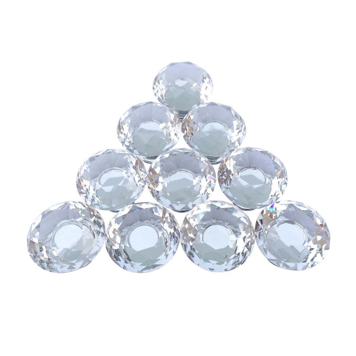 Clear Glass Diamond Cut Cabinet Knobs with Mounting Hardware