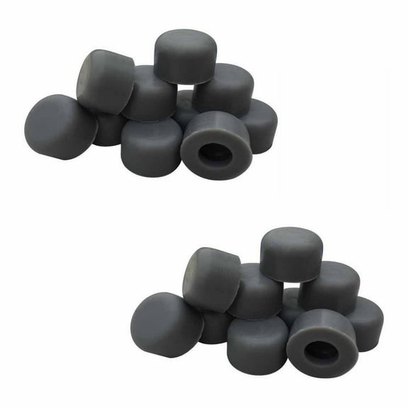 Renovators Supply Grey Premium Silicone Door Stopper Tips 1/4" Inner Diameter Door Stopper Bumper Caps 10 Replacement Tip Ends forAbsorbing Shock Wall and Floor Protector Pack of 2