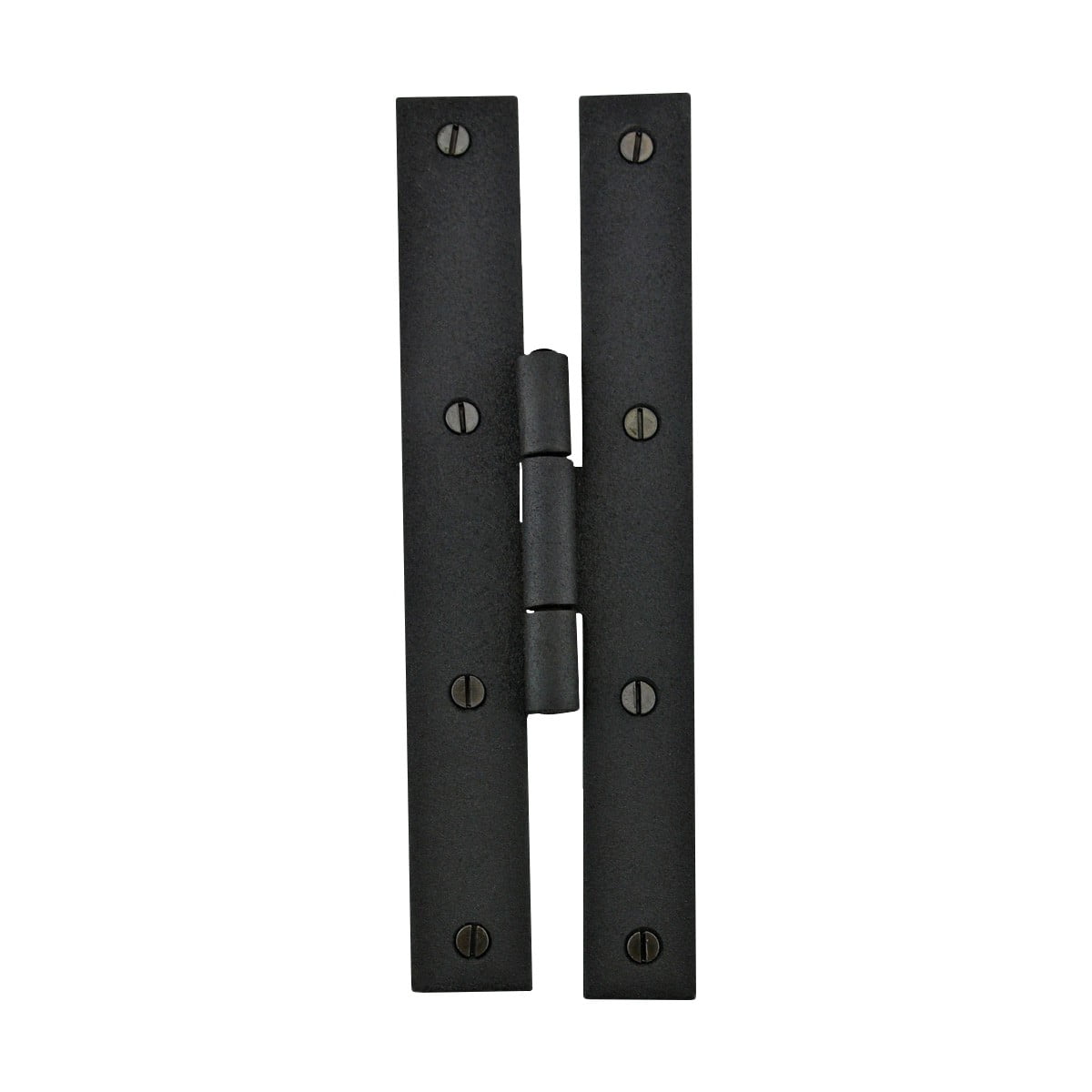 7-inch Black Wrought Iron H Flush Gate Hinge
