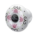 thumbnail image 1 of Renovators Supply Hardware Knobs and Pulls Kitchen Cabinet Knobs Handle Drawer Pulls 1.5" Porcelain Tulip Dresser Drawer Knobs, Round Cabinet Hardware Knobs w/Black/White Screw, 1 of 2