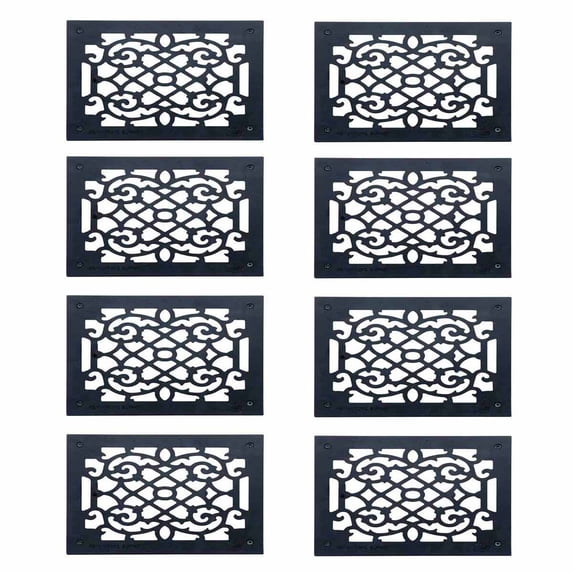 Renovators Supply Heat Register Floor Vent Grate Cast Aluminum 9.5" x 11 3/8" Pack of 8