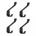 thumbnail image 1 of Renovators Supply Heavy Duty Coat Hooks Double Hook Coat Hanger 3.35 x 1.25 x 4 in. Multiuse Hook Modern Cast Iron Double Coat Hooks Black Robe, 1 of 7