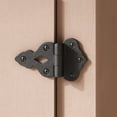 thumbnail image 1 of Renovators Supply Hoosier 2" Black Wrought Iron Cabinet Hinge 3/8 in Offset w/Hardware Rust Resistant Flush Mount Hinge for Kitchen Cabinets, Pack of 2, 1 of 7
