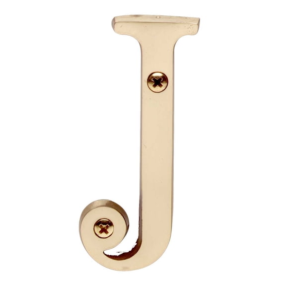 Renovators Supply House Letter Sign "J" Solid Bright Brass J Letter Sign Board