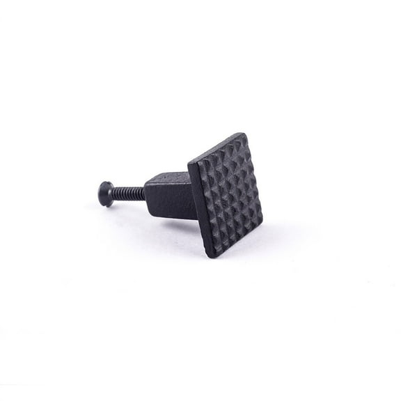 Renovators Supply Iron Kitchen Cabinet Knob Pull Square Grid style Black Powder Coat Finish Decorative Metal Knobs for Kitchen Cabinet or Drawer Pull Handle w/Screws