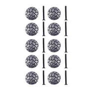 Renovators Supply Iron Kitchen Cabinet Knob Pull Vintage Round Cobblestone style Pewter Finish Small Decorative Metal Knobs for Cupboard, Drawer or Chest Pull Handle w/Screws Pack of 10