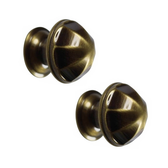 Renovators Supply Kitchen Cabinet Knob 1 x 1 x 1" Antique Drawer Knob Round Drawer Handles Traditional Knob Pulls Antique Brass Cabinet and Furniture Knobs w/Backplate Pack of 2