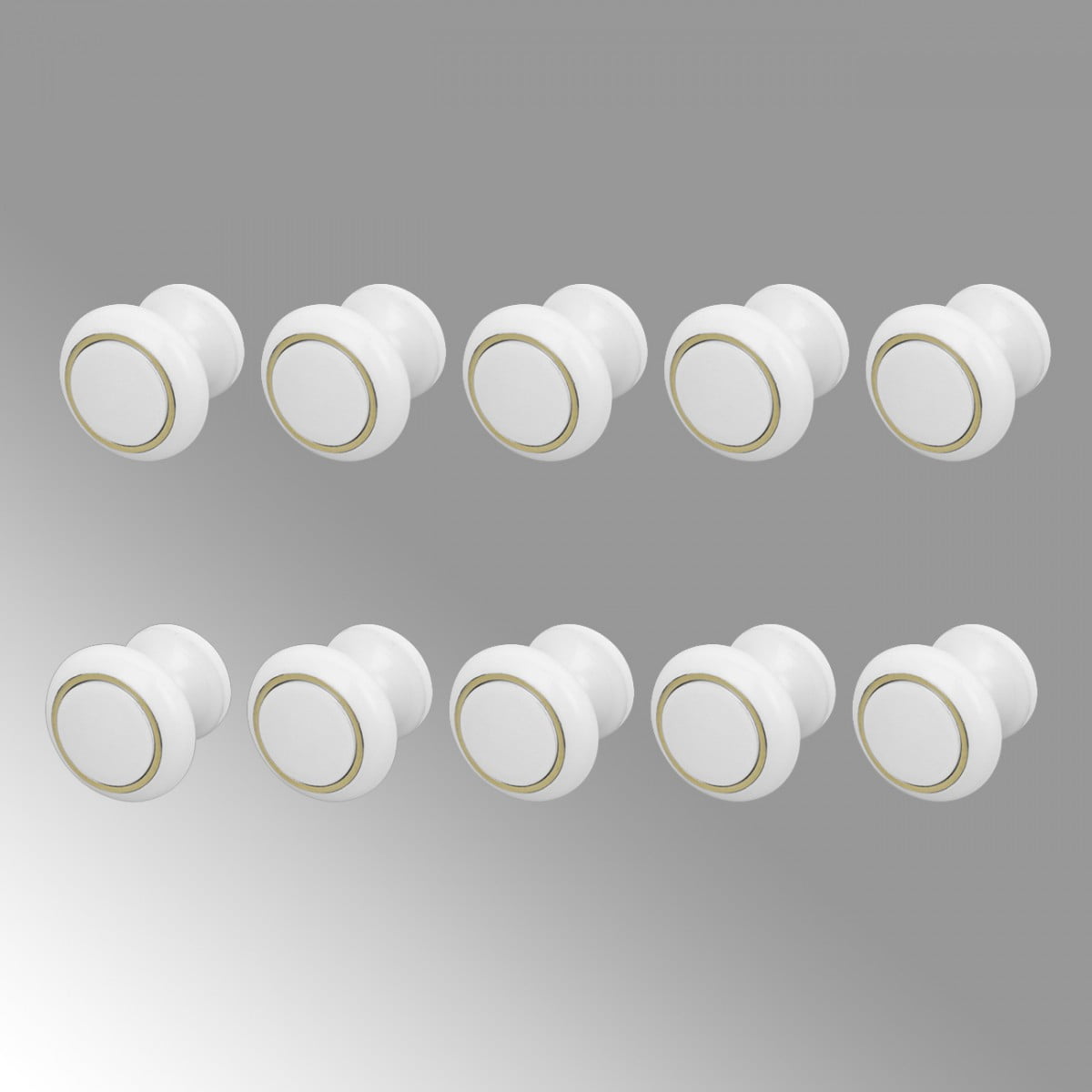 Renovators Supply Kitchen Cabinet Knobs Antique 1 in. Ball White Brass Drawer Knobs Dresser Knobs Unique Kitchen Cabinet Hardware Knobs Painted Vanity Knobs and Pulls Pack of 10