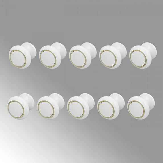 Renovators Supply Kitchen Cabinet Knobs Antique 1 in. Ball White Brass Drawer Knobs Dresser Knobs Unique Kitchen Cabinet Hardware Knobs Painted Vanity Knobs and Pulls Pack of 10