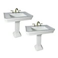 thumbnail image 1 of Renovators Supply Large White Victorian Pedestal Sink Vitreous China 8in Widespread Set of 2, 1 of 12