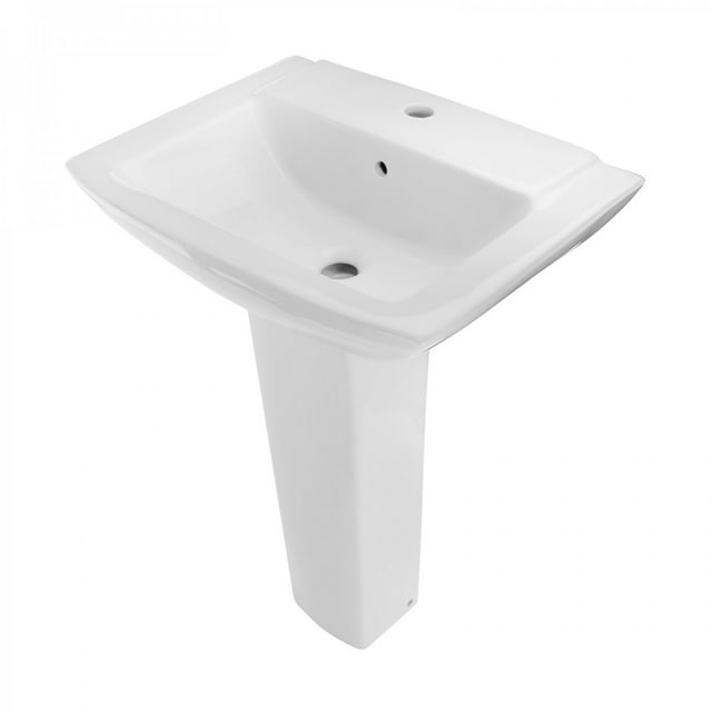 Renovators Supply Lowe Pedestal Sink 22 Inches White Ceramic Wall Hung