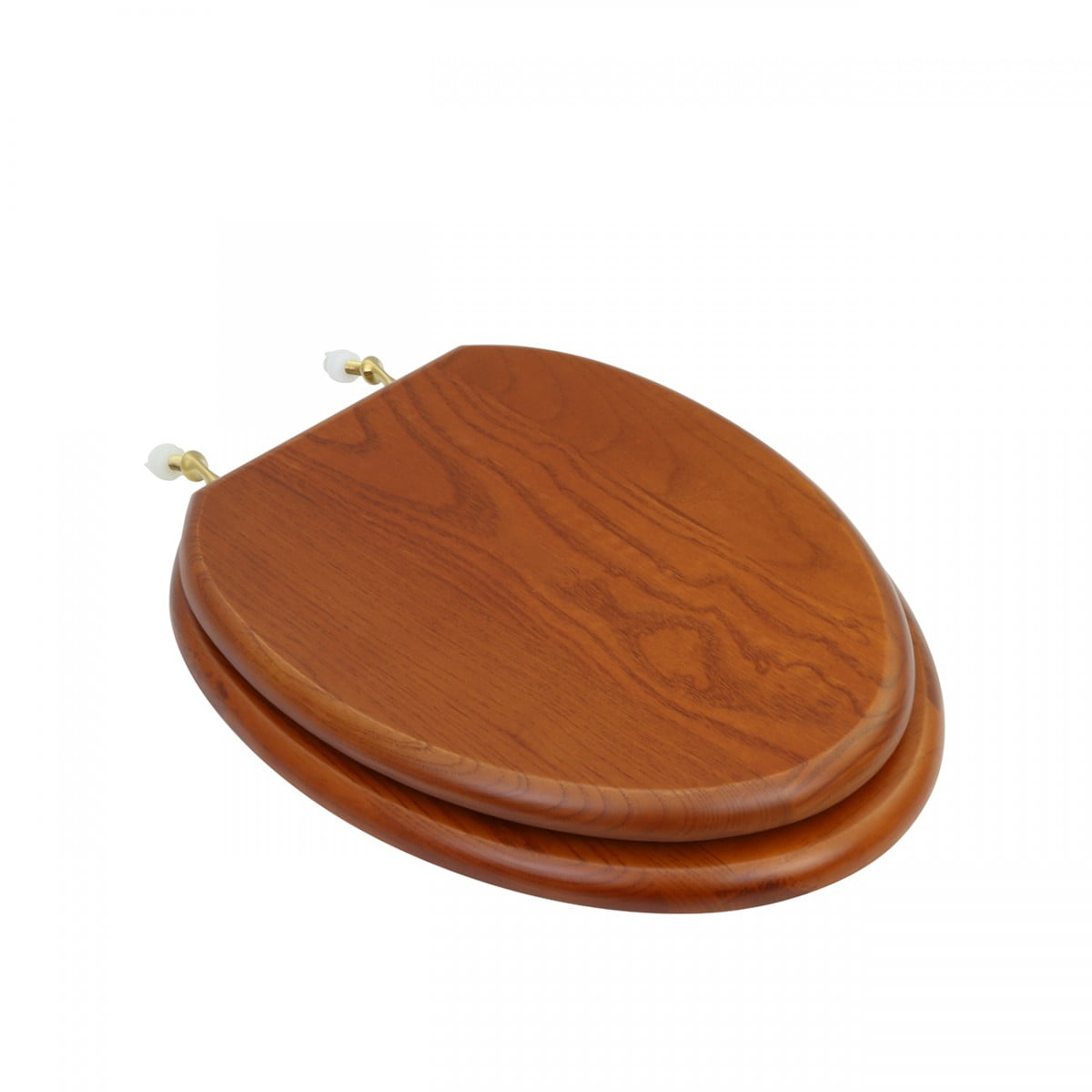 Renovators Supply Mahogany Wooden Toilet Seat Elongated Toilet Seat w/Brass PVD Hinges and Non