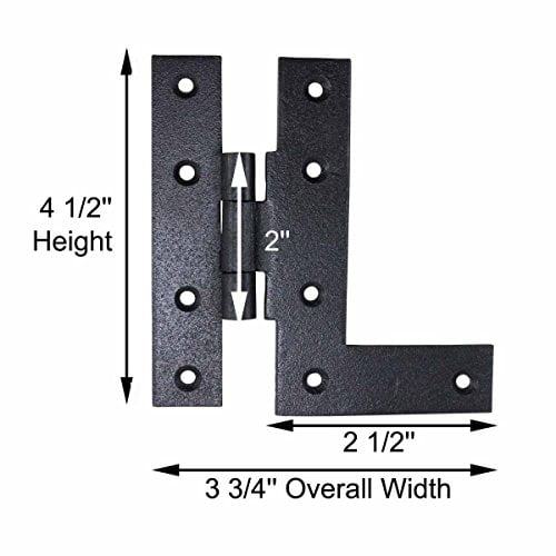 Renovators Supply Manufacturing Black Cabinet Hinges 4 In HL Offset Hinge Right Wrought Iron Kitchen Cabinet Hinge With Hardware
