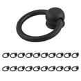 thumbnail image 1 of Renovators Supply Manufacturing Black Wrought Iron Mission Ring Cabinet Pulls 2" Antique Drop Style Swing Handles Drawer Pulls Rust Resistant Powder Coated Dresser Handles with Hardware Pack of 20, 1 of 8