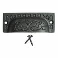 thumbnail image 1 of Renovators Supply Manufacturing Cabinet Pulls 3.5" Black Wrought Iron Drawer Cup Bin Pulls w/Screws, 1 of 8