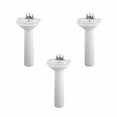 thumbnail image 1 of Renovators Supply Manufacturing Pedestal Sink 16 in. White Small Bathroom Sink Ondine with 4 in. Centerset Faucet Holes and Overflow Pack of 3, 1 of 13