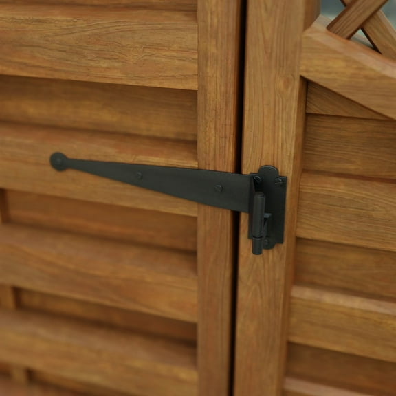 Renovators Supply Offset Lift Off Pintle Strap Hinge 11-3/4" Black Wrought Iron Pintle Strap Gate and Door Hinges w/Hardware