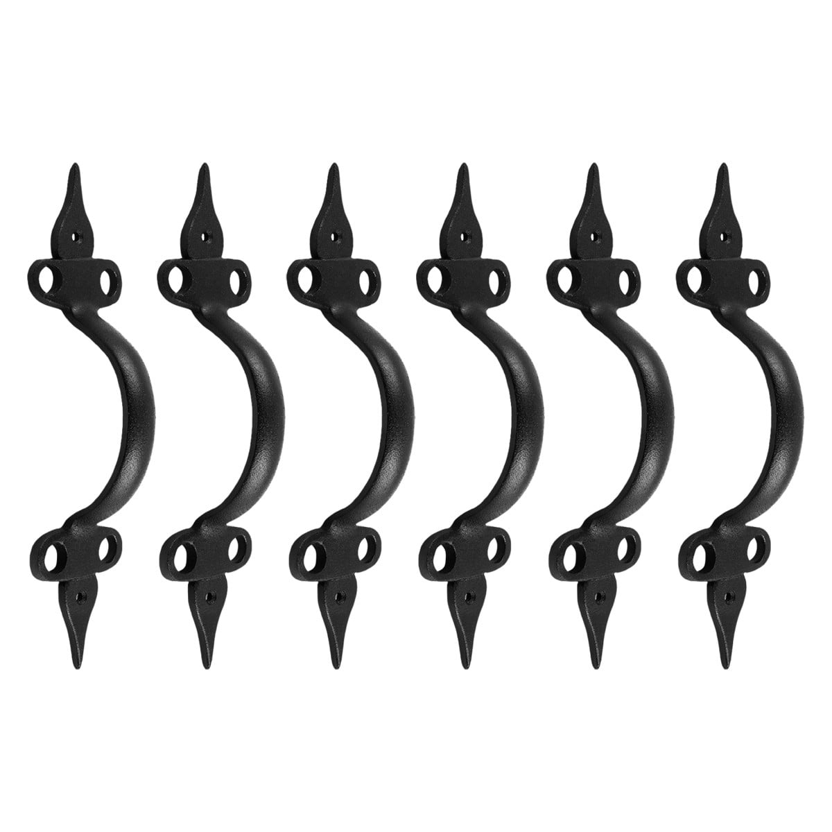 Renovators Supply Ornate Door Pull Handle Black Wrought Iron 10 1/2 in