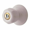 thumbnail image 1 of Renovators Supply Porcelain Door Lock 2 in Adjustable Backset White Hexagonal Door Knob with Lock, 1 of 2