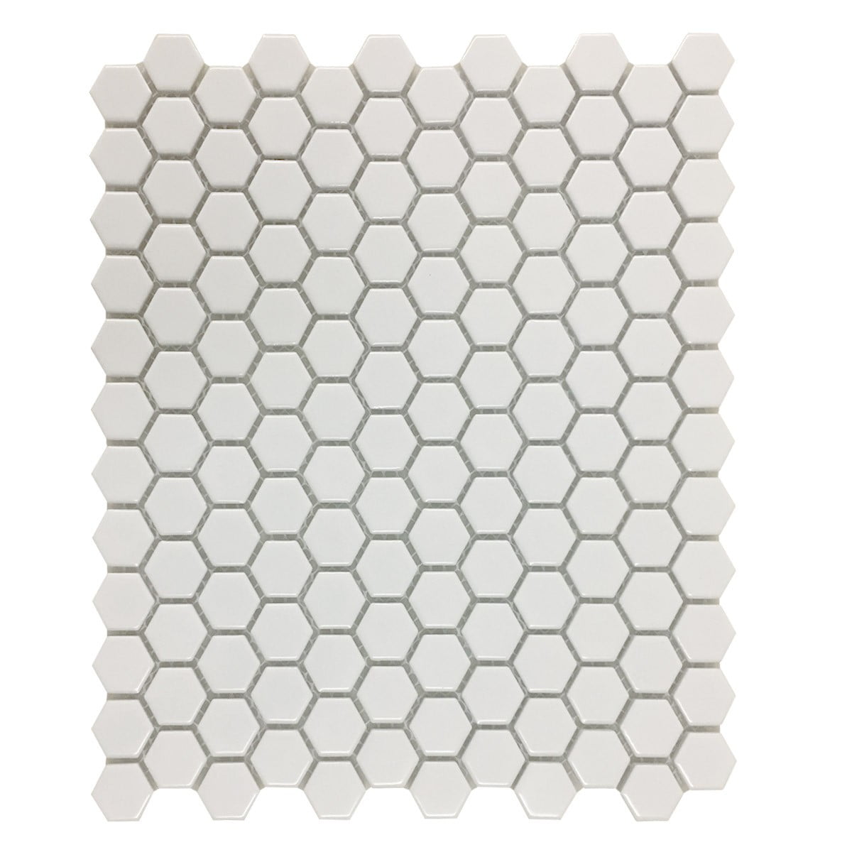Renovators Supply Porcelain Mosaic Hexagon Glossy White Floor and Wall Tile 23 Tile Sheets 10.25" x 11.8" Total 19.3 SQ FT