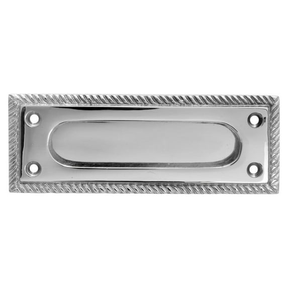 Renovators Supply Rectangular Brass Window Sash Lift 5" Chrome Georgian Rope Recessed Sash Lift for Windows w/Screws