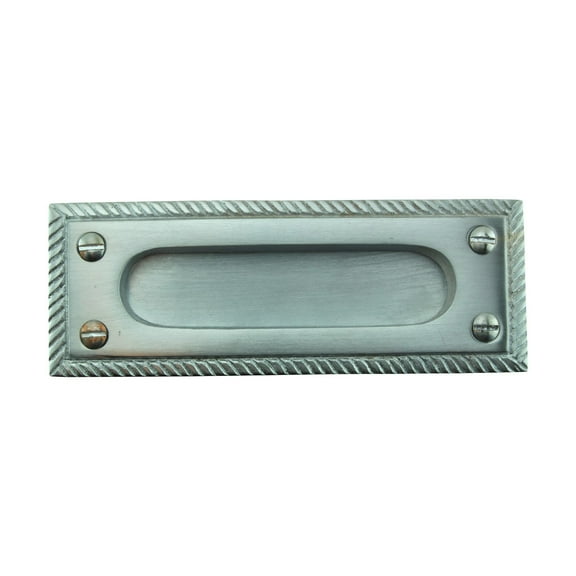 Renovators Supply Rectangular Brass Window Sash Lift 5" Satin Chrome Rope Sash Lift for Windows w/Screws