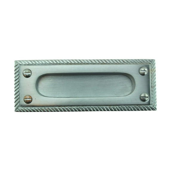 Renovators Supply Rectangular Brass Window Sash Lift 5" Satin Chrome Rope Sash Lift for Windows w/Screws