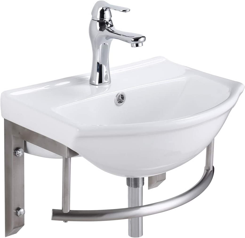 Renovators Supply Ridge Small Wall Mounted Bathroom Sink HeavyDuty