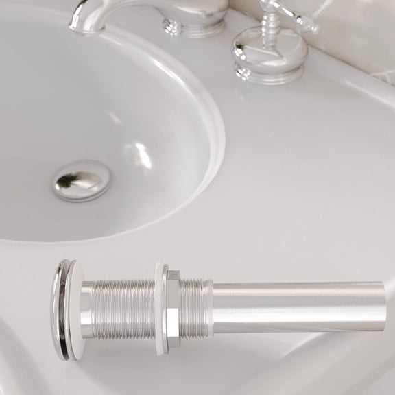 Chrome Plated Brass Pop Up Sink Drain without Overflow for Bathroom Vessel Sinks