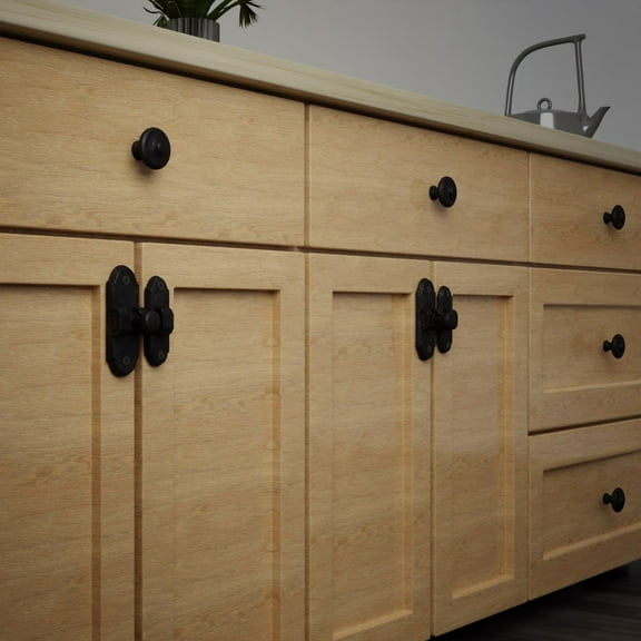 Renovators Supply Slide Bolt Latch 2.2" Black Wrought Iron Ball Tip Style Slide Bolt w/Screws