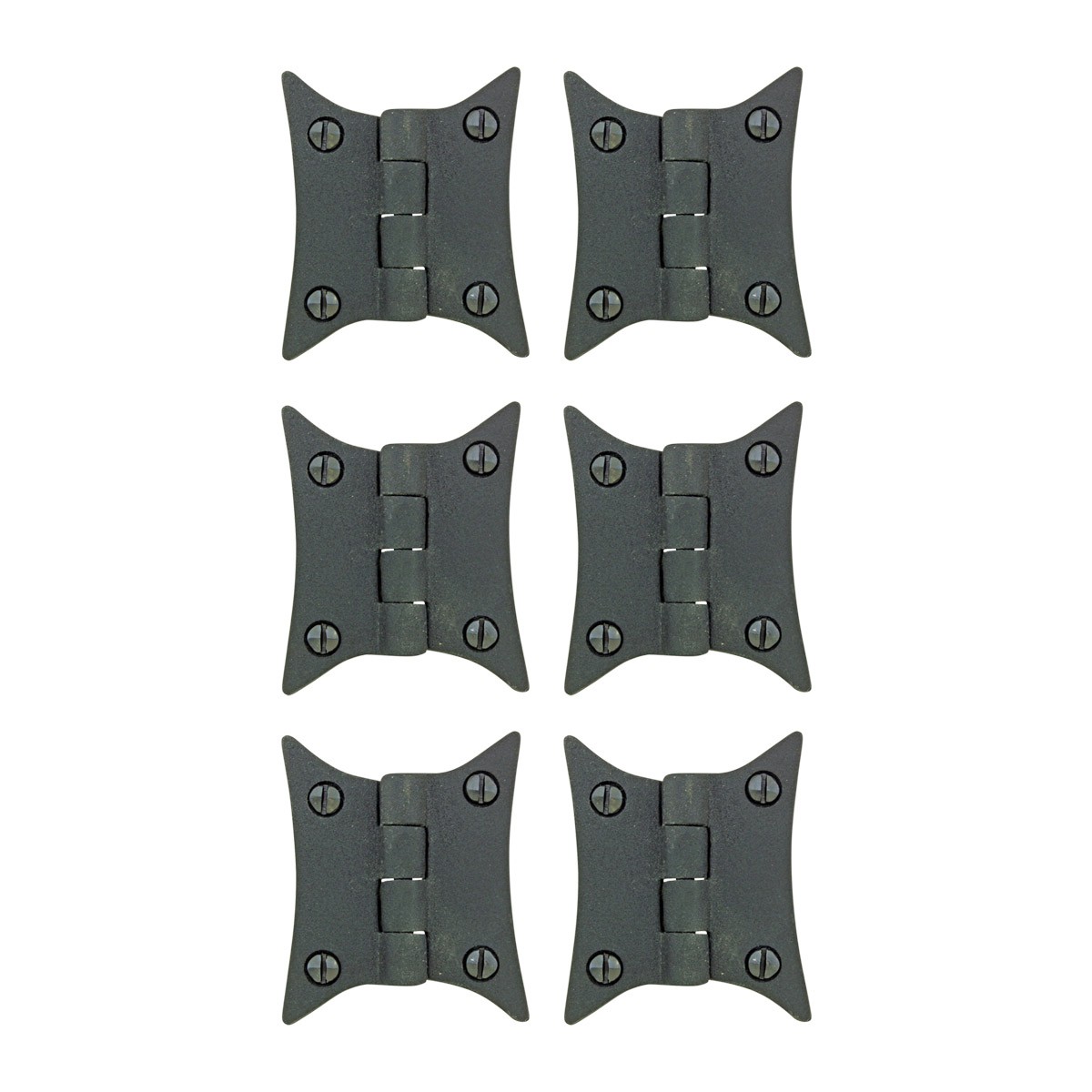 Renovators Supply Hoosier Cabinet Hinge – 3/8" Offset, Wrought Iron, Black, Pack Of 4