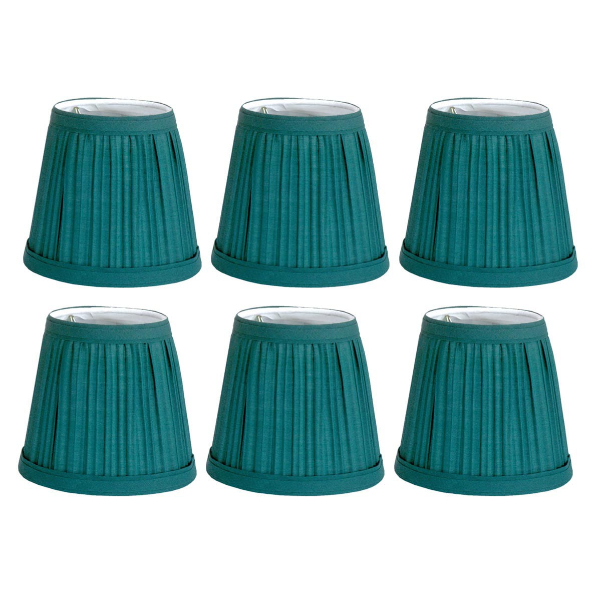 Hunter Green Linen Drum Clip-On Lamp Shades Pack of 6